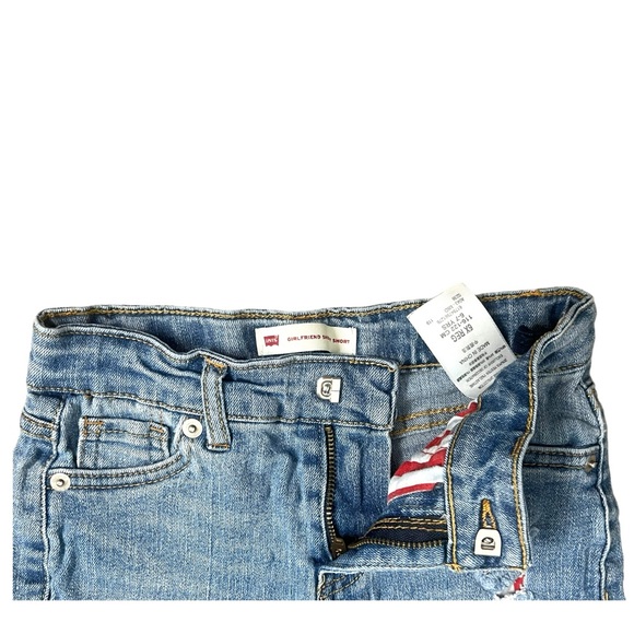 Girls Levi’s Blue Jean Shorts With American Flag Pockets - Size 6X - Picture 2 of 6